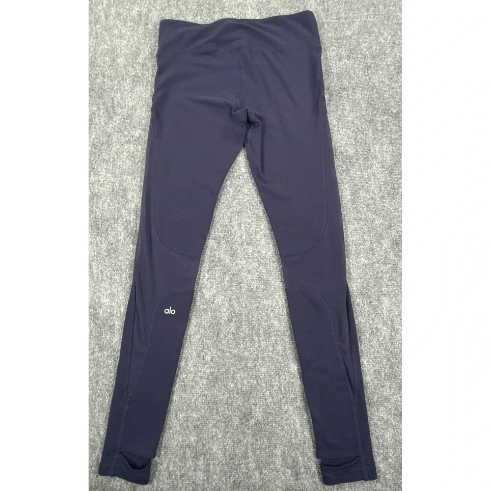 Alo Yoga Womens Medium Navy Blue Mesh Panel Keyhole Ankle Leggings
